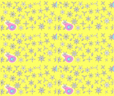 Eskiz geçmişi. Raster illüstrasyonu. Eski usul. Kumaş, tekstil, duvar kağıdı baskısı için. Tomurcukları çiçek olan sevimli bir çiçek deseni. Raster..