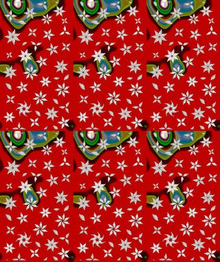 Sevimli çiçek raster deseni. Kırmızı renkte çiçekler. Düz Çiçek Elementleri Tasarımı. Renk Bahar Teması eskiz şablonu.