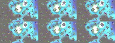 Mavi renkli çiçekler. Yumuşak, bahar çiçekli arka plan. Raster çiçek desenli ve çiçekli..