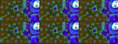 Kahverengi renkli Asya tekstili. Raster illüstrasyonu. Çiçek desenini çiz.