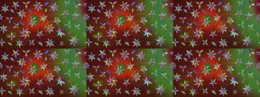 Raster illüstrasyonu. Yaprak ve çiçeklerin suluboya resimleri, kahverengi renklerdeki çizimler. Yumuşak, bahar çiçekleri kahverengi renklerde.