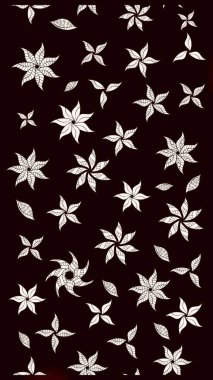 El çizimi. Güzel kumaş deseni. Çiçekler, dallar, bitkiler ve çiçekler. Raster illüstrasyonu.