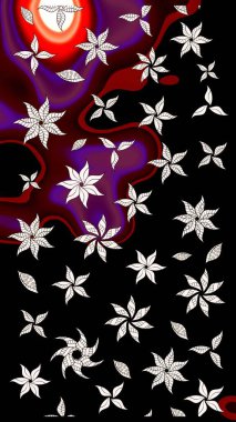 Çiçekli el çizimi çizimi deseni. Modern gelişim, siyah raster arka plan duvar kağıdı çizimi, klasik çizgiler, desenli çiçekler, çiçekli süsler..