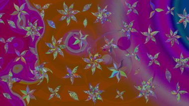 Çiçekler suluboya eskiz deseni. Raster Stili kumaş deseni.