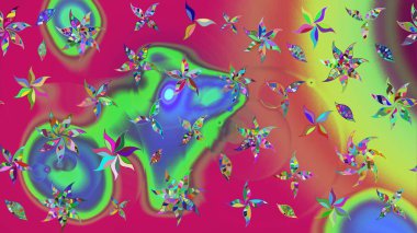 Yeşil renkli çiçekler. Çiçekli karalama şeklinde Raster çiçek deseni. Nazikçe, güzel çiçek arkaplanı..