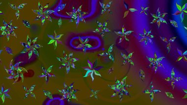 Manzaralı çiçek deseni. Üst manzara, yumuşak kahverengi renk. Çiçek kompozisyonu, el boyası, hassas şablon. Sevgililer günü ve tebrik kartı konsepti için şık bir davet.