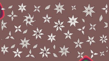 Suluboya, elle çizilmiş. Raster hisseleri. Eskiz arkaplan modeli. Kahverengi üzerine çiçekler.