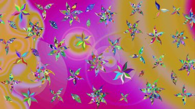 Renkli Bahar Teması eskiz kalıbı. Çiçekli çizim şekli. Sarı renkli çiçekler. Düz Çiçek Elementleri Tasarımı.