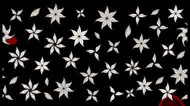 Suluboya tarzında siyah renkte çiçekler. Çiçek izi. Suluboya çizim deseni.