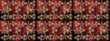 Halk tarzı. Moda baskıları için zarif bir şablon. Parlak renkli çiçekleri ve kahverengi renkli yaprakları olan harika bir çiçek deseni. Modern çiçek arkaplanı.