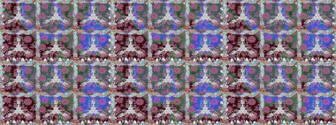 Raster illüstrasyonu. Raster illüstrasyonunda kusursuz çiçek deseni. Mavi renklerde. Güzel kumaş deseni.