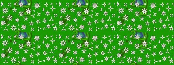 Raster deseni. - Yeşil çiçekler. Çiçek kompozisyonu. Çiçek arkaplan. Küçük çiçekte güzel bir desen var. Çiçek kolajı. Doğa.