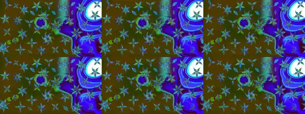 Kahverengi renkli Asya tekstili. Raster illüstrasyonu. Çiçek desenini çiz.