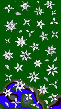 Motley illüstrasyonu. Robot resim. Küçük renkli çiçekler. Çiçekli yaz çiçekleri. Moda baskıları için zarif bir şablon. Küçük çiçekte şirin desenler.