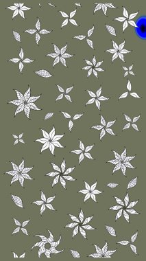 Çiçekler, dallar, bitkiler ve çiçekler. Raster illüstrasyonu. El çizimi. Güzel kumaş deseni.