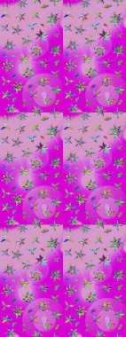 Küçük renkli çiçekler. Moda baskıları için zarif bir şablon. Çiçekli yaz çiçekleri. Küçük çiçekte güzel bir desen. Motley illüstrasyonu. Çizim.