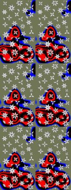 Çiçekli çiçek deseni, suluboya. Küçük çiçekte güzel bir çiçek deseni var. Raster deseni.