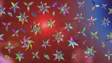 Kahverengi renkli çiçekler. Çiçek desenli eskiz. Renkli Bahar Teması eskiz kalıbı. Düz Çiçek Elementleri Tasarım Raster illüstrasyonu.