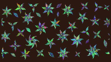 Vadinin çiçekleri kahverengi renklerde. Raster çiçek desenleri çiziyor..