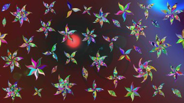 Çiçekli, yapraklı, çiçek desenli eskiz. Raster illüstrasyonu. El çizimi.