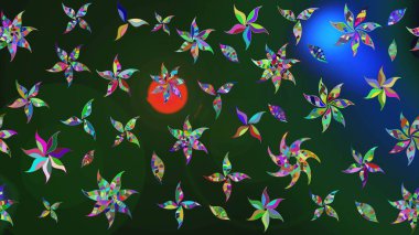 Moda baskıları için zarif bir şablon. Motley illüstrasyonu. Küçük renkli çiçekler. Küçük çiçekte güzel bir desen. Çiçekli bahar çiçekleri.