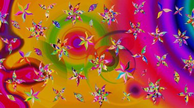 Raster illüstrasyonu. Nazikçe, sarı renkte yaz çiçekleri. Raster çiçek desenli ve çiçekli..