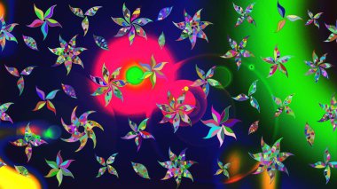 Renkli Bahar Teması eskiz kalıbı. Raster Şirin kumaş deseni. Eskiz klasiği. Düz Çiçek Elementleri Tasarımı.