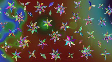 Robot resim. Moda baskıları için zarif bir şablon. Küçük çiçekte güzel bir desen. Küçük renkli çiçekler. Çiçekli bahar çiçekleri. Motley illüstrasyonu.