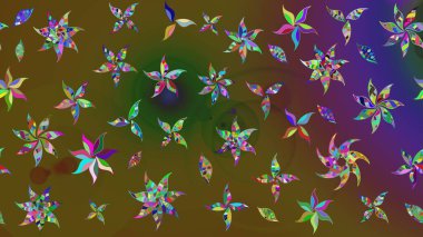 Raster çiçek izi. Çiçek yeşili eskiz deseni. Raster Yumuşak kumaş deseni. Klasik taslak çizimi.