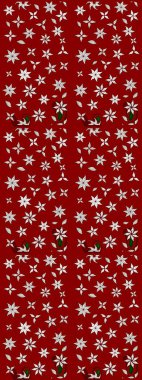 Çiçek duvar kâğıdı. Kırmızı renkte şirin bir tekstil. Çiçek arkaplan. Renkli çizim kalıbı. Raster illüstrasyonu.