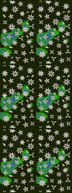 Tomurcukları çiçek olan sevimli bir çiçek deseni. Eskiz geçmişi. Raster illüstrasyonu. Kumaş, tekstil, duvar kağıdı baskısı için. Raster. Antika retro tarzı.