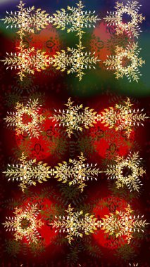 Güzel bir kış süsü. Raster kahverengi, kırmızı ve siyah kar tanelerinden izole edilmiş. Renkli kar taneleri Raster illüstrasyonu.