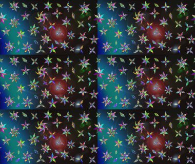 Düz Çiçek Elementleri Tasarımı. Renkli Yaz Temalı eskiz kalıbı. Gri renkli çiçekler. Çiçekli retro deseni çiz.