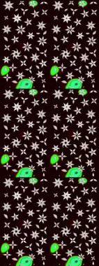 Siyah renkli çiçekler. Raster düz çiçek çizim deseni. Tasarım hediye paketi, tebrik kartları, posterler ve afiş tasarımı.