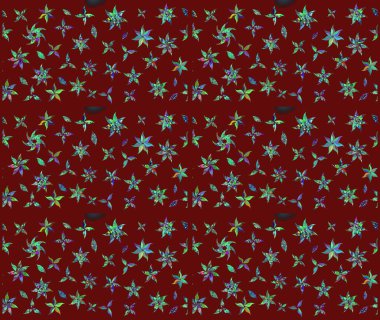 Küçük çiçekteki sevimli çiçek deseni. Robot resim. Raster illüstrasyonu.