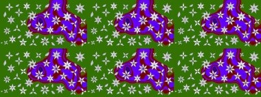 Nazik, sevimli çiçek arkaplanı. Yeşil ve mor renkli çiçekler. Raster çiçek desenli ve çiçekli..