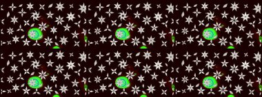 Küçük çiçekli şirin bir desen. Çiçek ve yapraklı çiçek deseni. Raster illüstrasyonu.