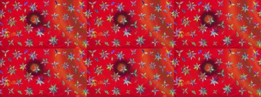 Doodle tarzı. Renkli kırmızı ve turuncu çizim kalıpları. Elle çizilmiş sonbahar çiçeği deseni. Tekstil ve kapak tasarımı için mükemmel. Kırmızı ve turuncu renkte çiçekler.