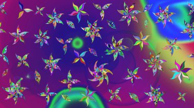 Çiçekli çiçek deseni, suluboya. Küçük çiçekte güzel bir çiçek deseni var. Raster deseni.