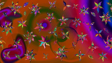 Raster stili kumaş deseni. Çiçekler suluboya çizim deseni.