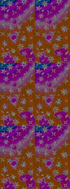 Paket kağıdı için en iyisi. Doğal kozmetik ürünleri, parfüm, çiçekçi dükkanı için bahar ihalesi tasarımı. Karşılama ya da düğün geçmişi olarak kullanılabilir. Kahverengi ve mor lale çiçekleriyle Raster eskiz deseni.