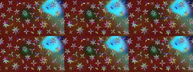 Tomurcukları çiçek olan sevimli bir çiçek deseni. Eskiz geçmişi. Raster illüstrasyonu. Kumaş, tekstil, duvar kağıdı baskısı için. Eski usul. Raster..