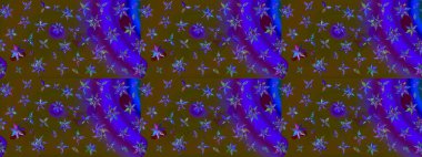 Suluboya çiçekli çiçek deseni. Raster illüstrasyonu. Kahverengi ve mor renkli güzel tekstil.