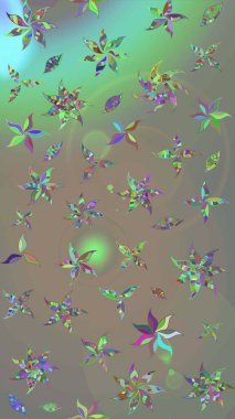 Düz Çiçek Elementleri Tasarım Raster illüstrasyonu. Gri ve bej renkli çiçekler. Çiçek desenli eskiz. Renkli Bahar Teması çizim şablonu.