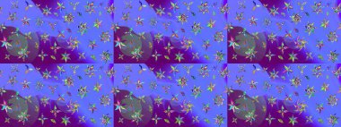 Poster ya da kapak için arka plan. Yapraklı çizim şekli. Davetiye ve kartpostal tasarımı için dekoratif çiçek unsurları. Tekstil için figür. Sevimli zarif çiçekler Raster illüstrasyonu.