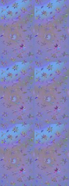 Renkli Bahar Teması eskiz kalıbı. Raster güzel kumaş deseni çiziyor. Düz Çiçek Elementleri Tasarımı. Çiçek deseni.