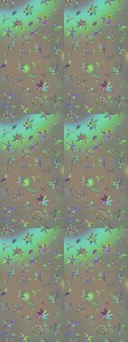 Düz Çiçek Elementleri Tasarımı. Gri ve bej renkli çiçekler. Renkli Bahar Teması eskiz kalıbı. Raster illüstrasyonunda çiçek deseni çizimi.