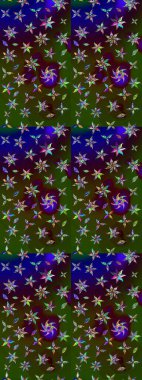 Düz Çiçek Elementleri Tasarımı. Sketch Colour Spring Theme eskiz kalıbı. Sevimli çiçek raster deseni. Kahverengi ve yeşil renkte çiçekler.