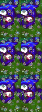 Çiçekli karalama şeklinde Raster çiçek deseni. Nazikçe, güzel çiçek arkaplanı. Yeşil ve mavi renkte çiçekler.