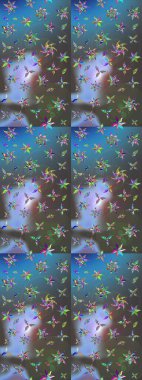 Çizgi çizimi kalıbı. Raster Moda kumaş deseni. Şirin çiçekler..